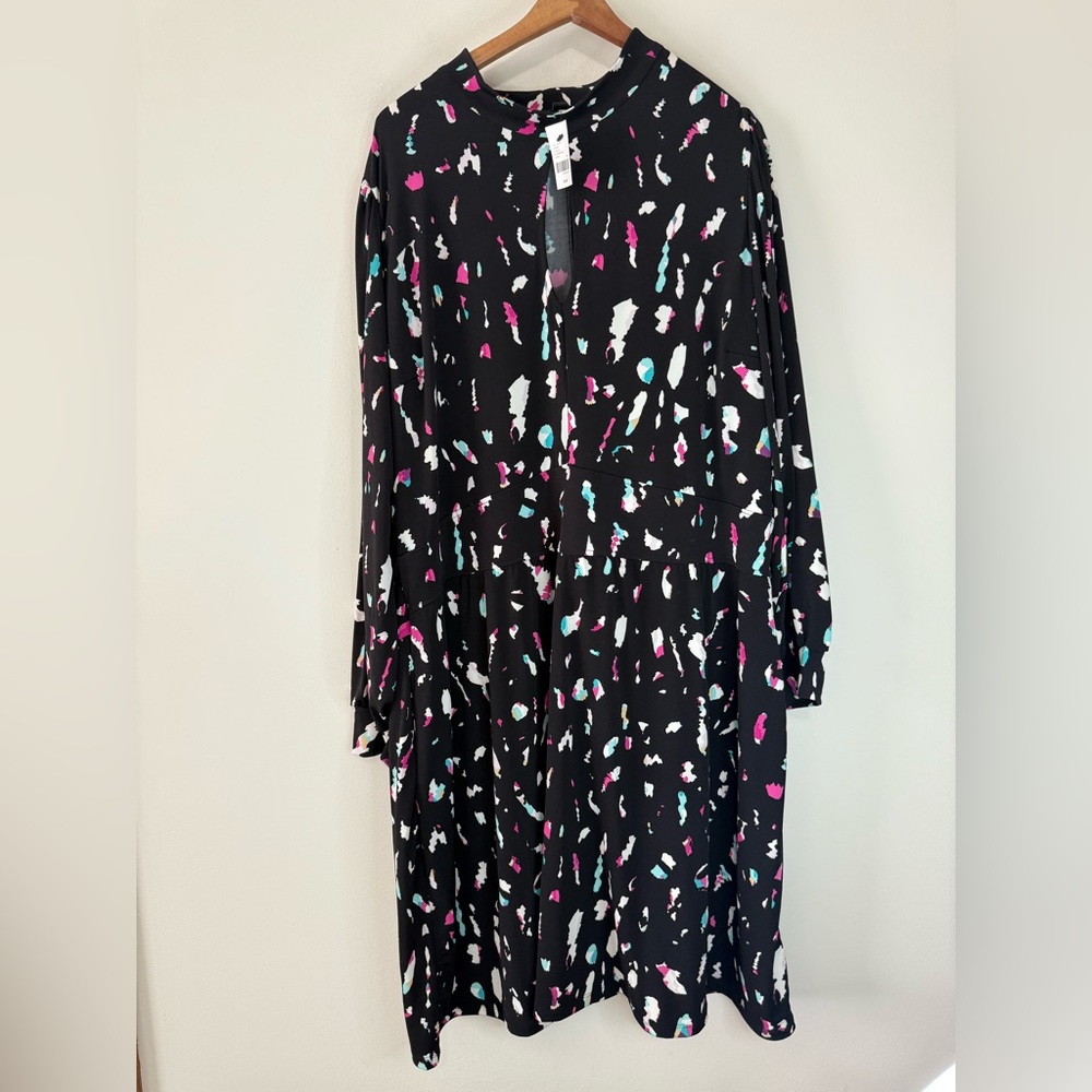 Lane Bryant NWT Stylish Black Multicolor Women's Dress in size 26/28